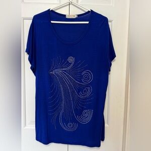 Chaser Royal Blue Studded Short Sleeve Tee - XL